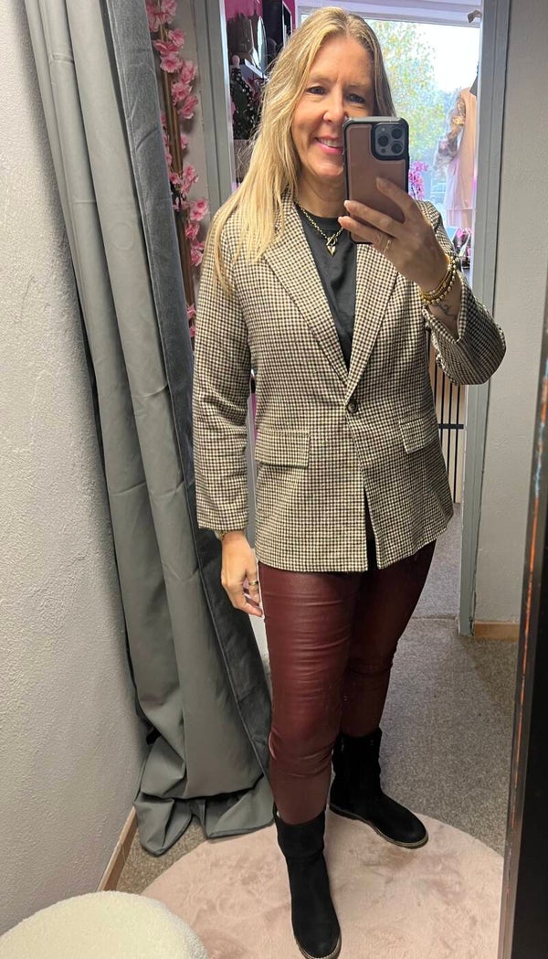 Blazer geblokt Bruin