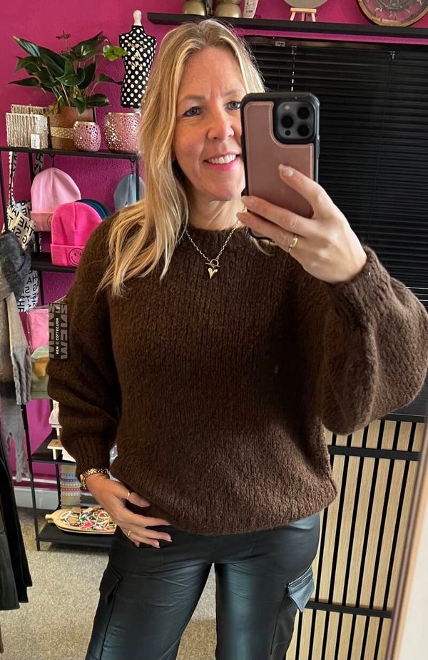 Trui Vera oversized Bruin