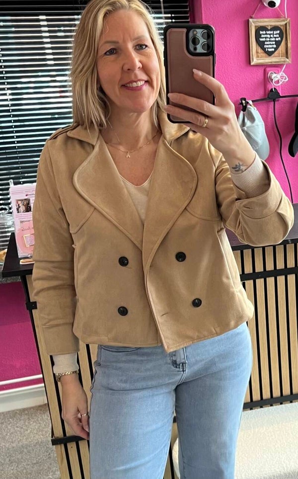 Jasje Cheryl Suedine Donker Beige/Camel