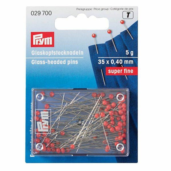 Prym glaskopspelden verenstaaldraad 0.40x35mm rood