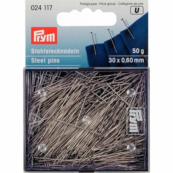 Prym kopspelden staal 0.60x30mm zilver