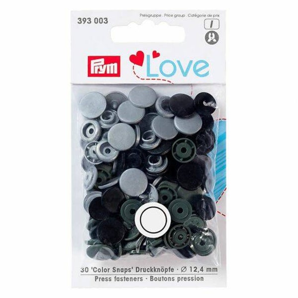 Prym Love drukknopen 12,4mm grijs