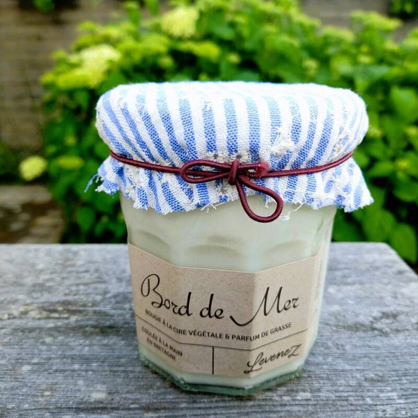 Bougie parfumée Bord de Mer - pot de confiture 260gr