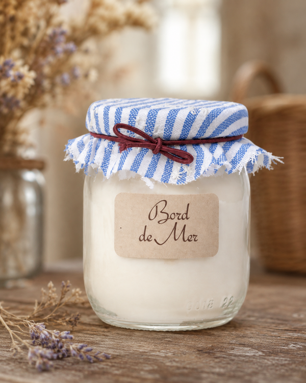Bougie parfumée Bord de Mer - pot de yaourt 100gr