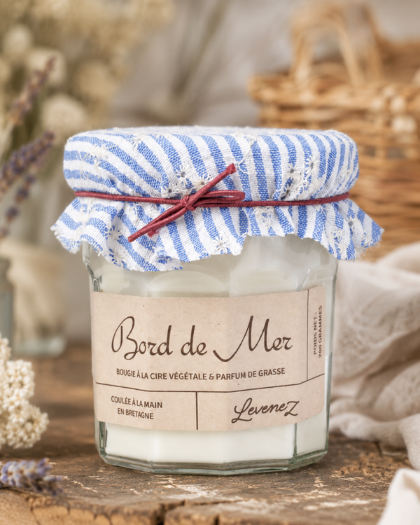 Bougie parfumée Bord de Mer - pot de confiture 260g