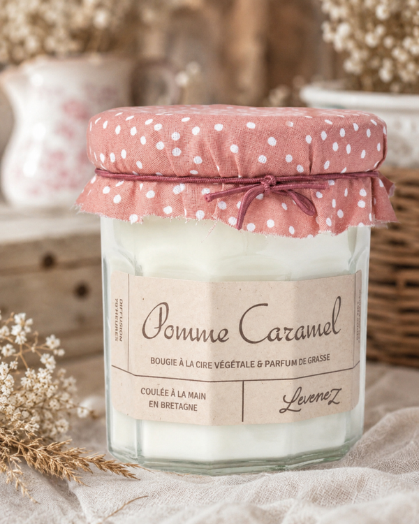 Bougie parfumée Pomme Caramel - pot de confiture 260g