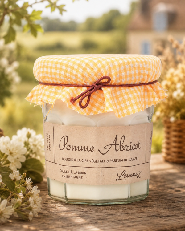 Bougie parfumée Pomme Abricot - pot de confiture 260g