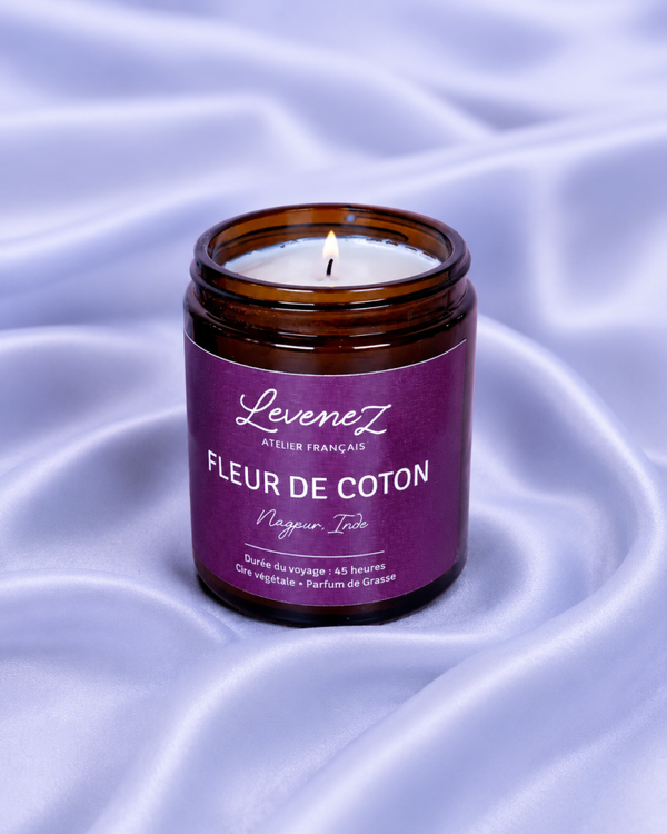 Bougie Voyage - Fleur de Coton, inspirée de la sérénité indienne - 180g