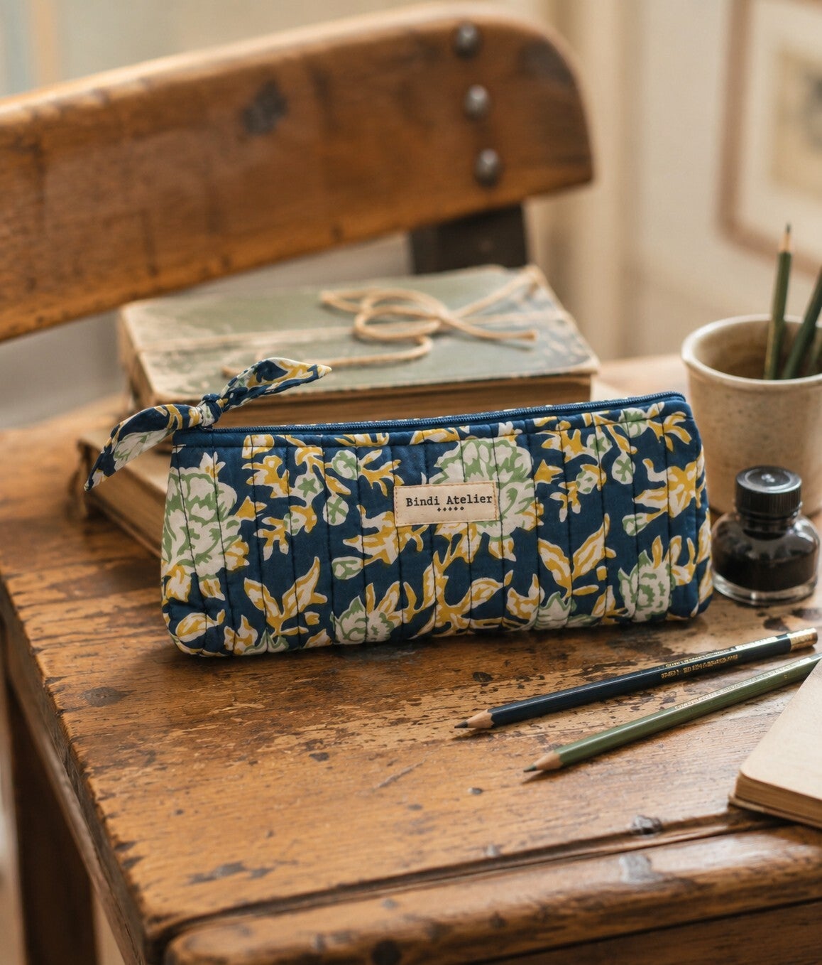 Trousse crayons Bouquet du Matin Lagon