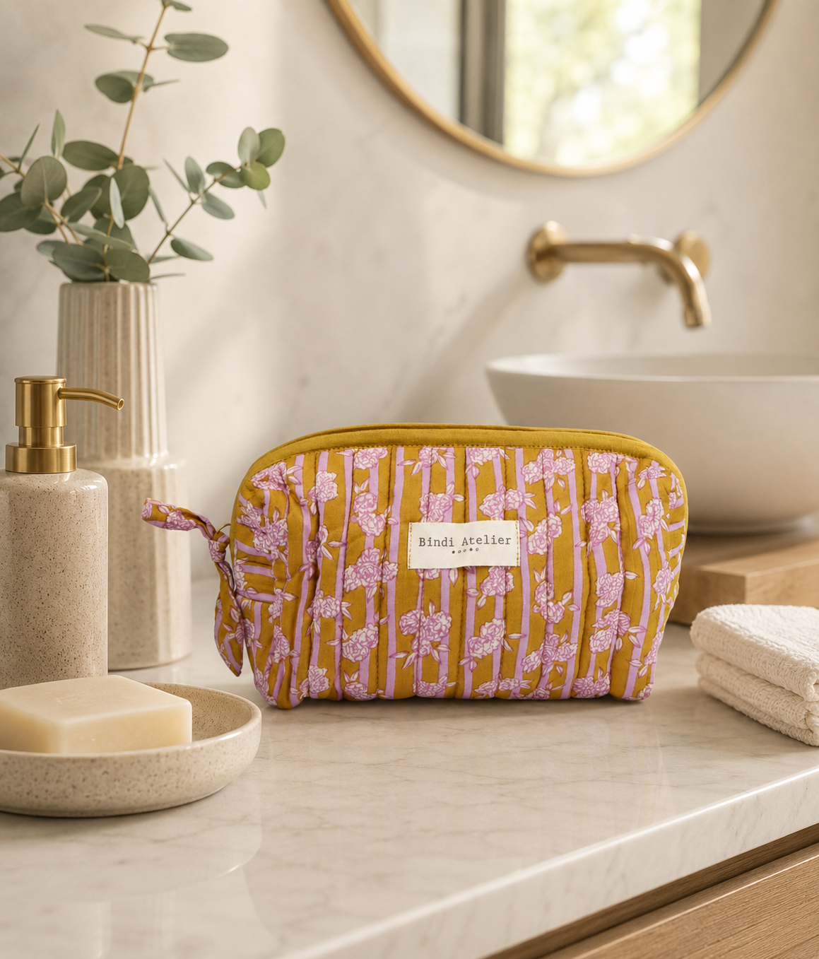 Trousse de maquillage Mona Khaki