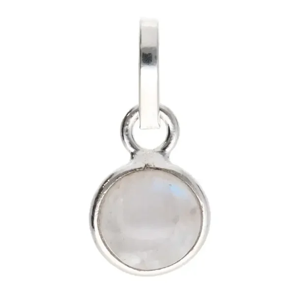 Mini Mondstein-Kreisanhänger aus 925er Sterlingsilber