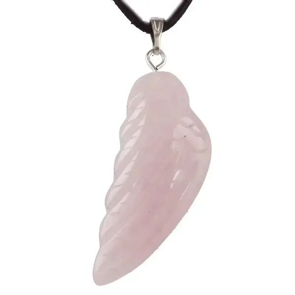 Engelsflügel-Anhänger 35mm Rosenquarz Brasilien A