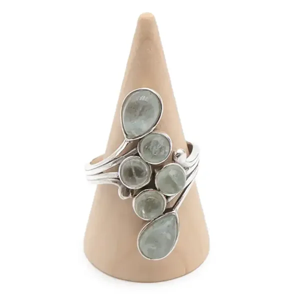 Verstellbarer Ring Aquamarin Brasilien AA Silber 925