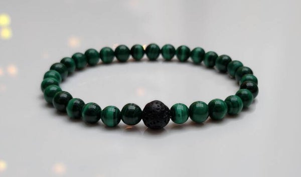 Malachite & Lava Stone Bracelet