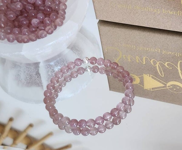 Strawberry Quartz Stone Bracelet