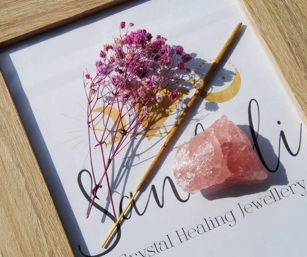 Rose Quartz Crystal Incense Stick Holder