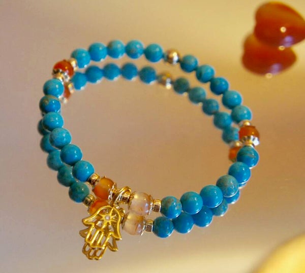 Turquoise & Carnelian Bracelet
