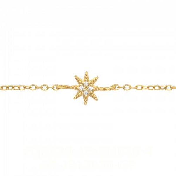 Sparkling Star 14Ct Gold Plated Sterling Silver with Cubic Zirconia