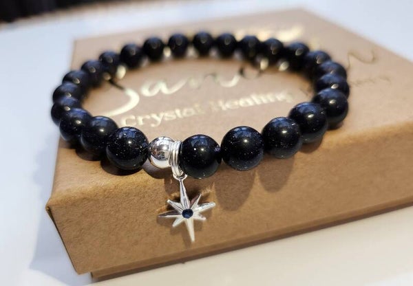 Midnight Blue Goldstone 8mm Bracelet