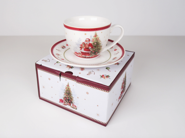 Tasse avec soucoupe Happy Santa