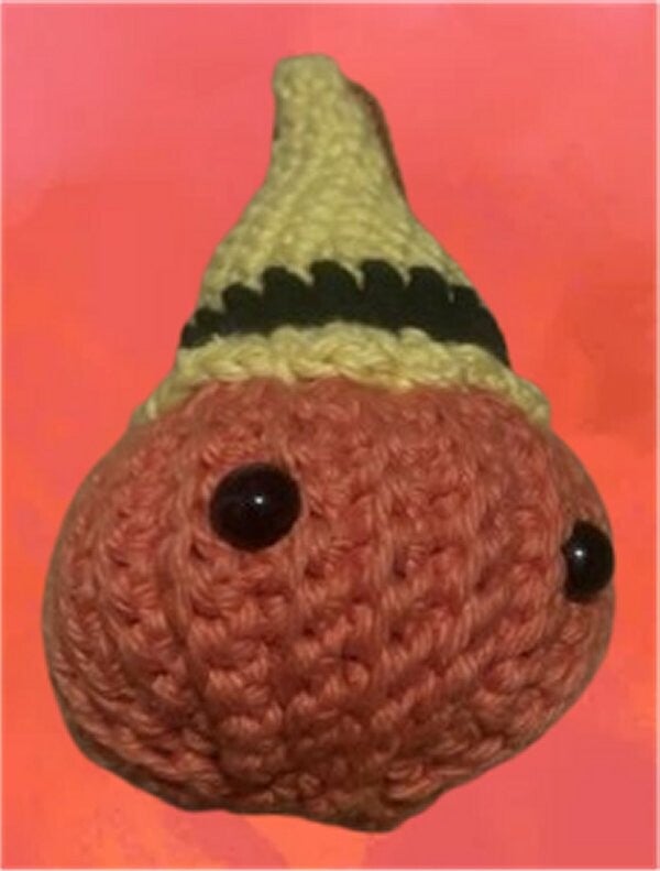 102. Crocheted Pumpkin Keychain