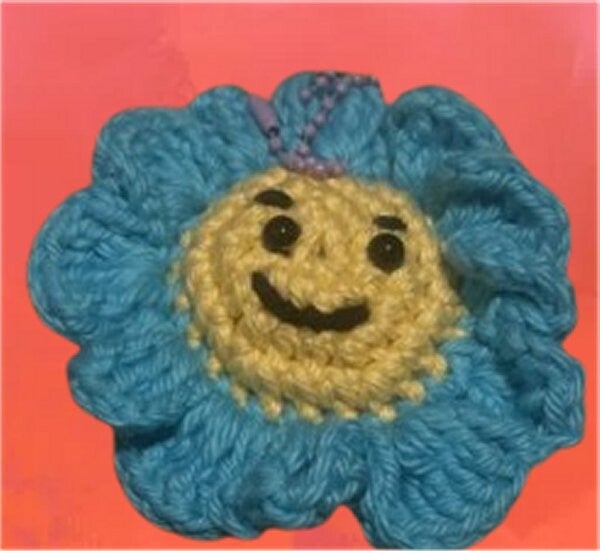 103.Crocheted Flower Keychain