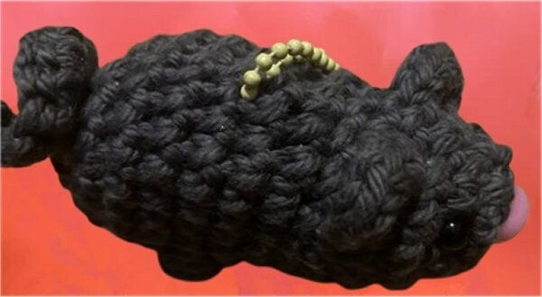 126, Crocheted Mouse Keychain