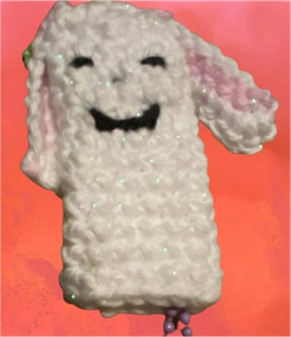 131. Crocheted Rabbit Key Cover