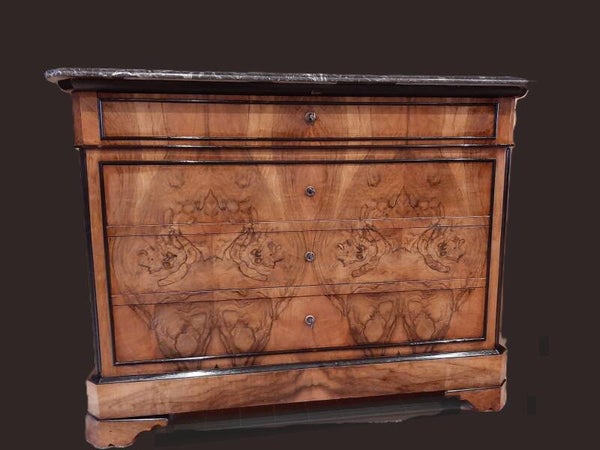 Commode  Louis Philippe En Ronce De Noyer - XIXe