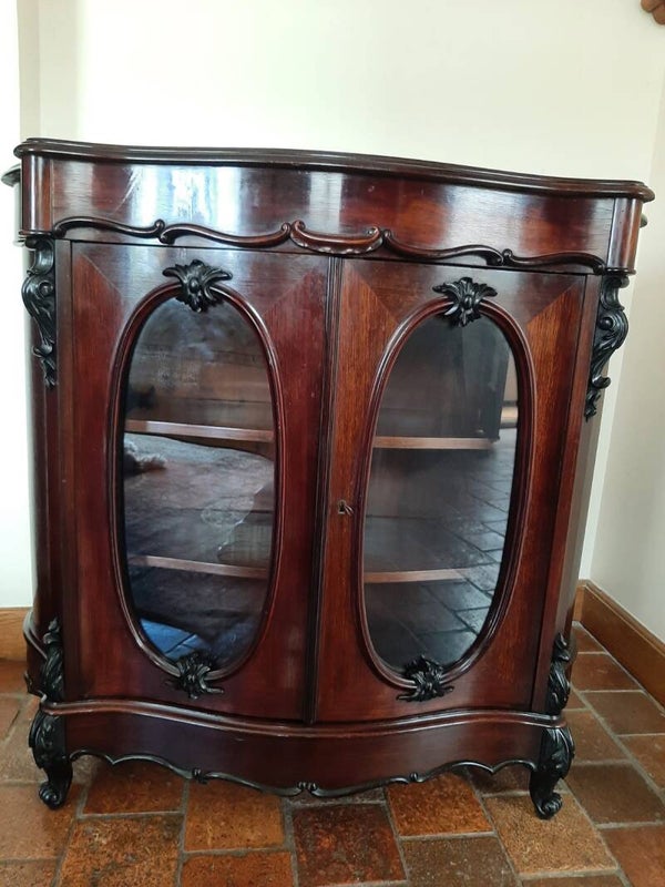 Vitrine Napoléon III Galbée en Acajou - Vers 1880