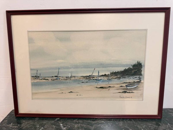 Aquarelle Alexandre Bonade - Vue de la Plage de Saint-Servan (Saint-Malo)