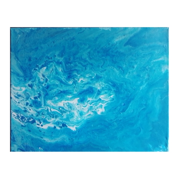 Évasion Azur Abstraction fluide - Pièce unique