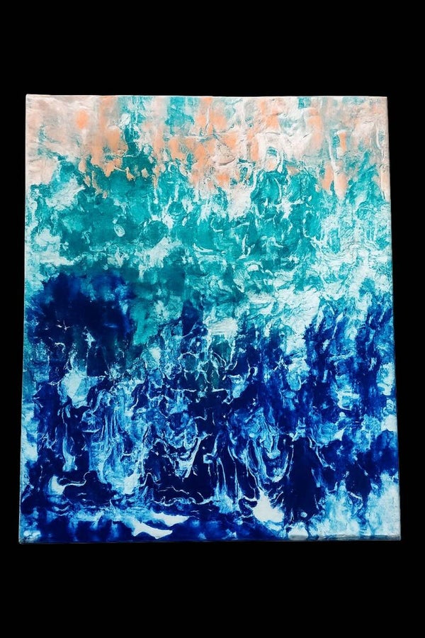 Entre Deux Eaux Abstraction texturée - Pièce unique