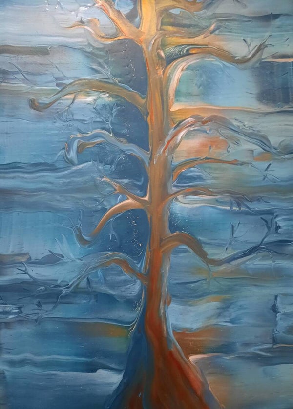 Blue Tree Swipe                                                                            70X50cm