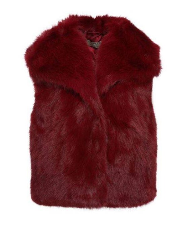 Fake fur bodywarmer - bordeaux