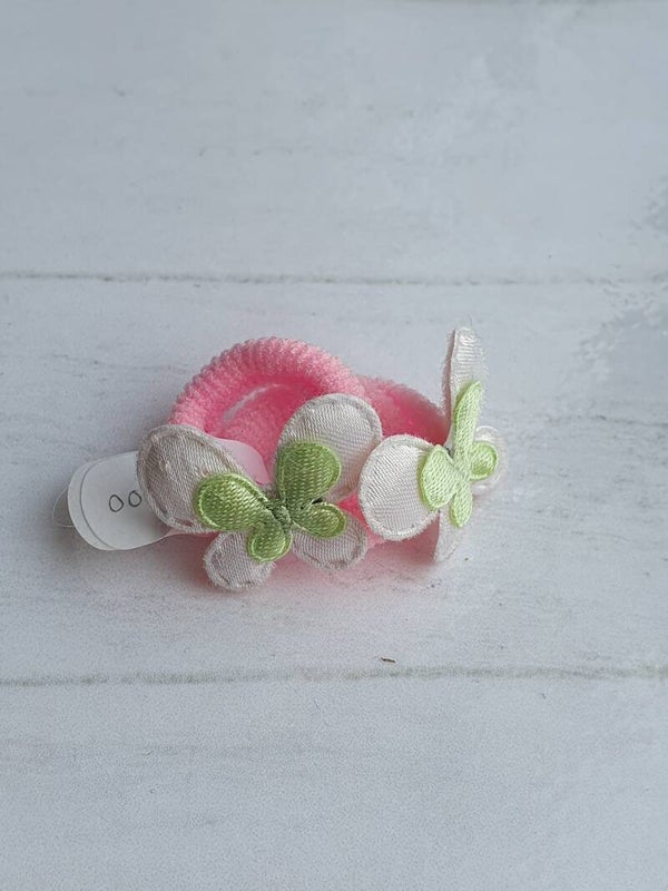 Badstof elastiekjes met vlindertjes