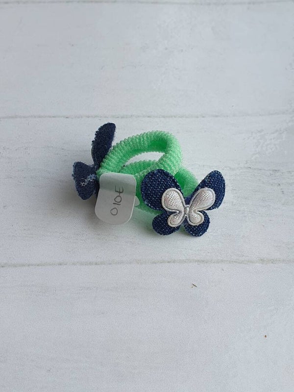 Badstof elastiekjes met vlindertjes