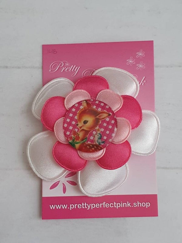 Alligator clip met bloem & hertje