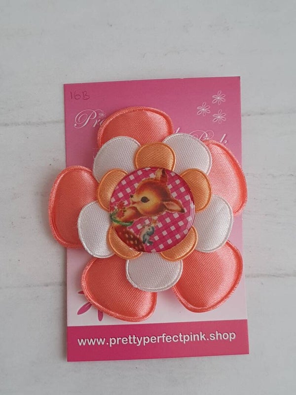 Alligator clip met bloem & hertje