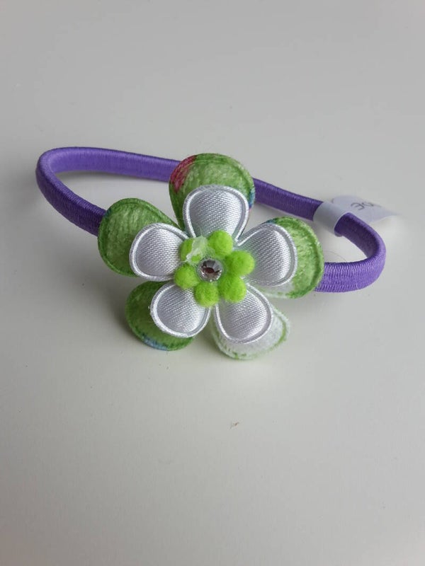 Paars elastiek met bloem