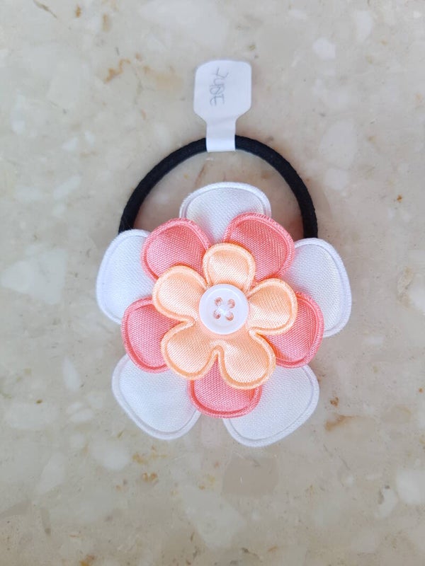 Zwart elastiek met bloem