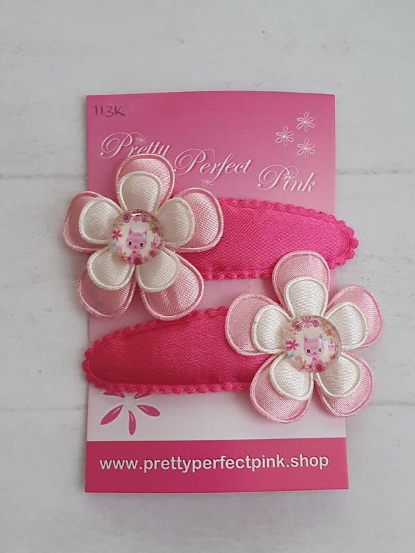 Donker roze haarspeldjes setje met poesjes