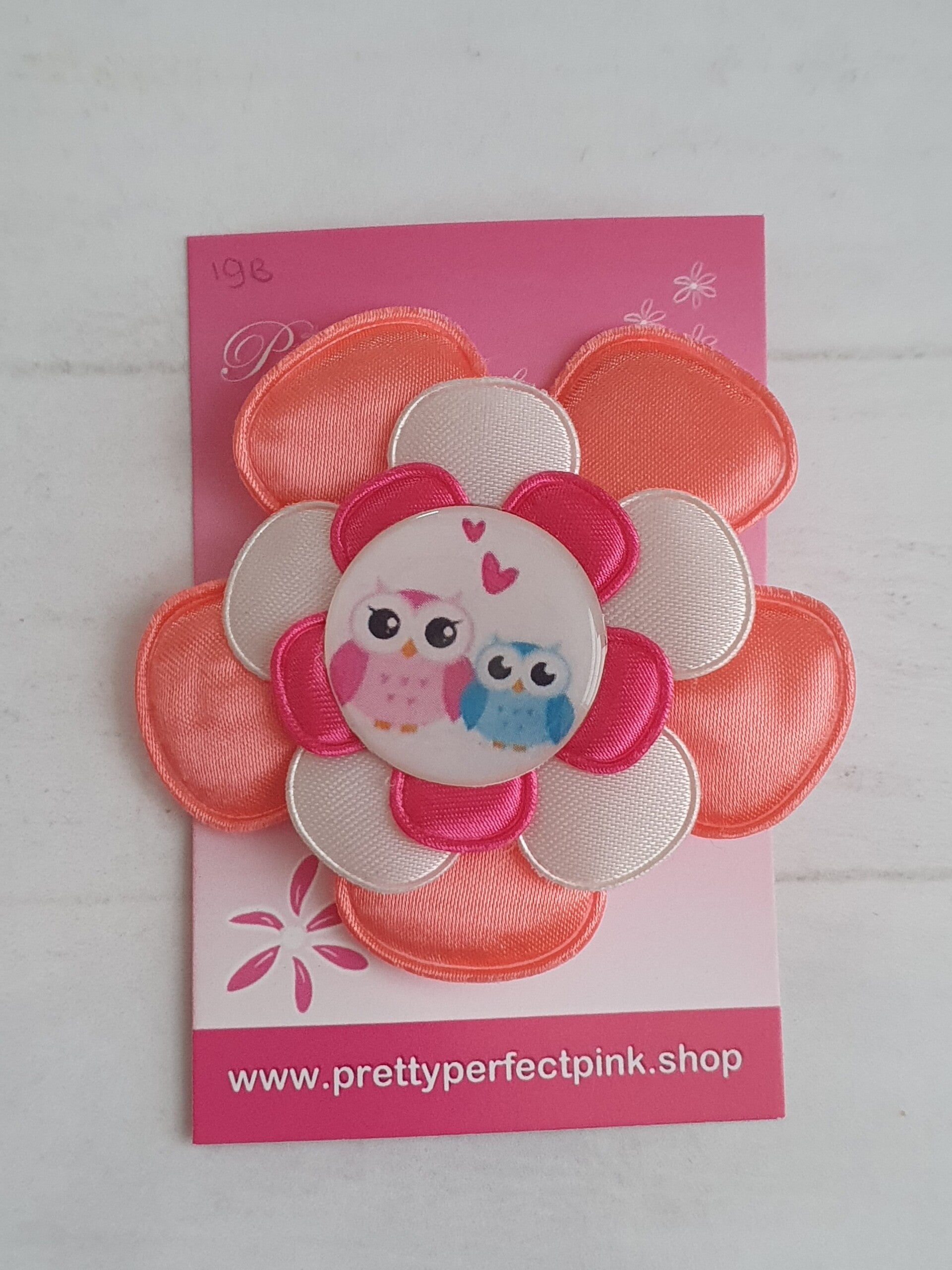 Alligator clip met bloem & uiltjes
