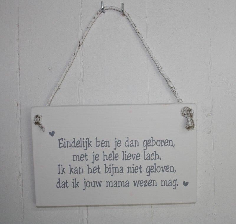Tekstbordje - wit