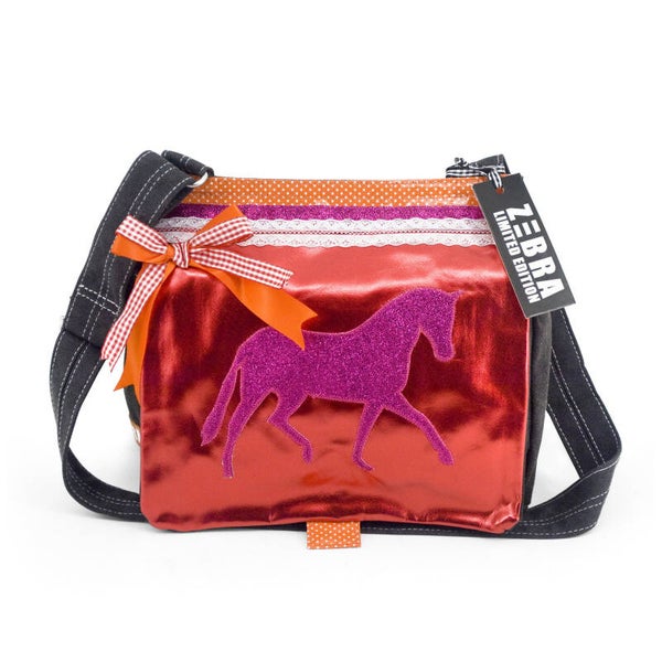 Schoudertasje paard rood/oranje