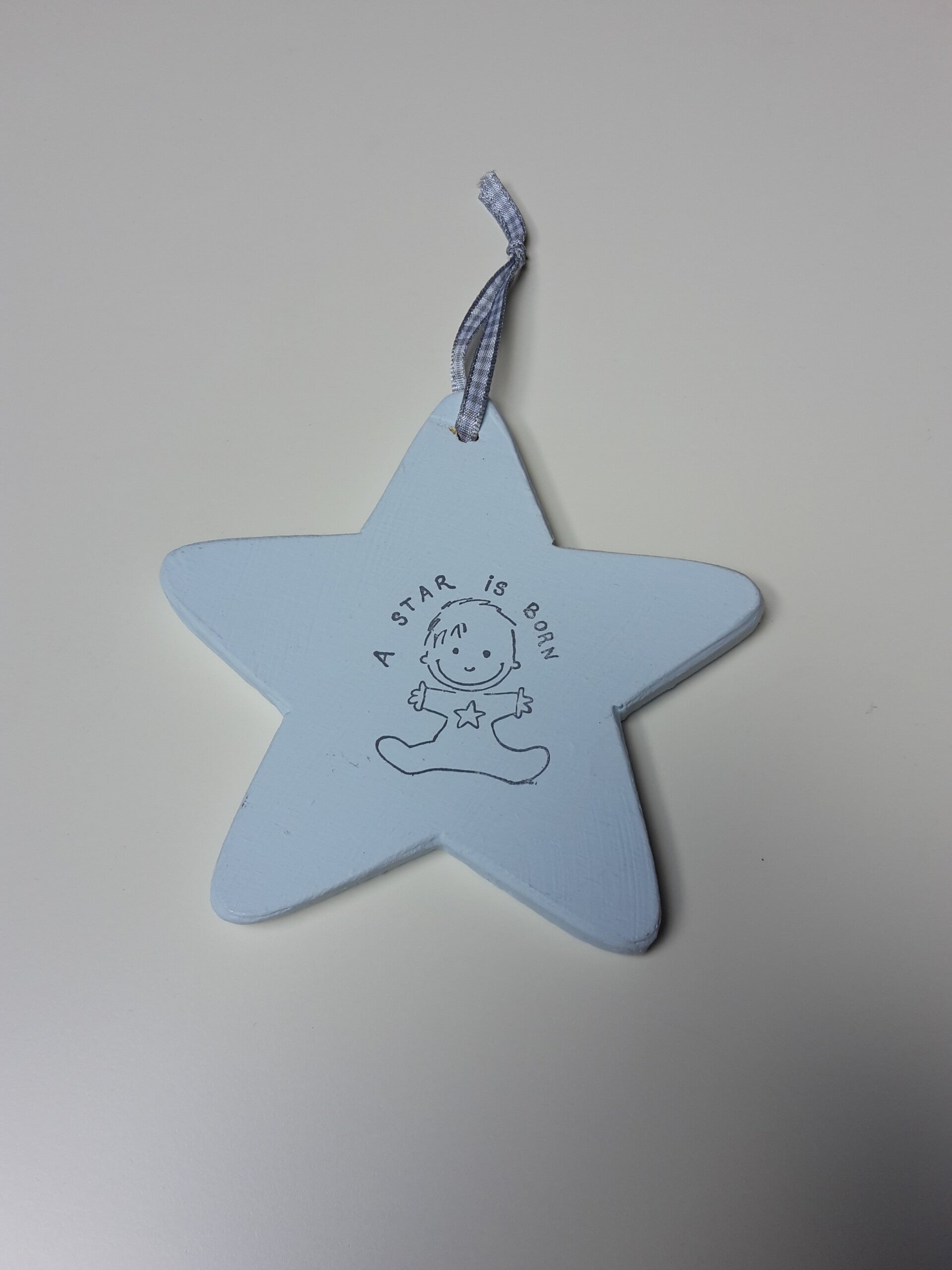 Houten hanger - ster - blauw