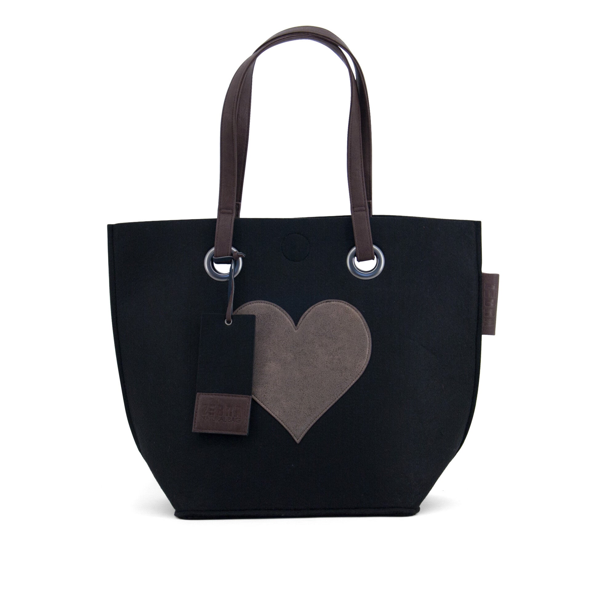 Zwarte Vilt tas met hart