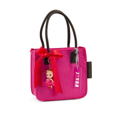 Roze vilt tasje met popje