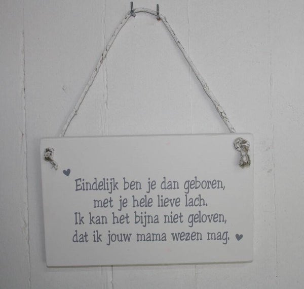 Tekstbordje - wit