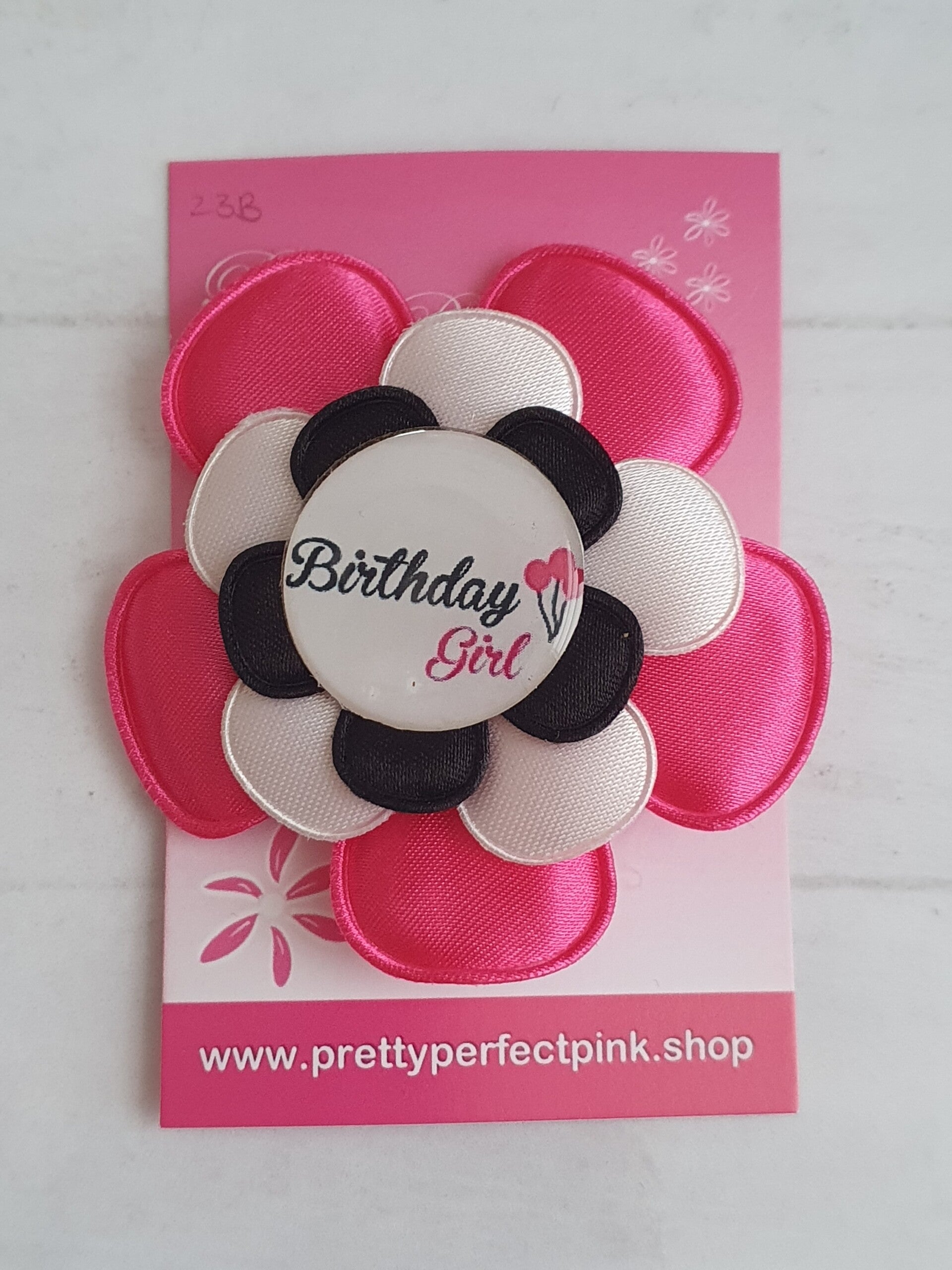 Alligator clip met bloem - Birthday Girl